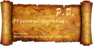 Pfisterer Dorottya névjegykártya